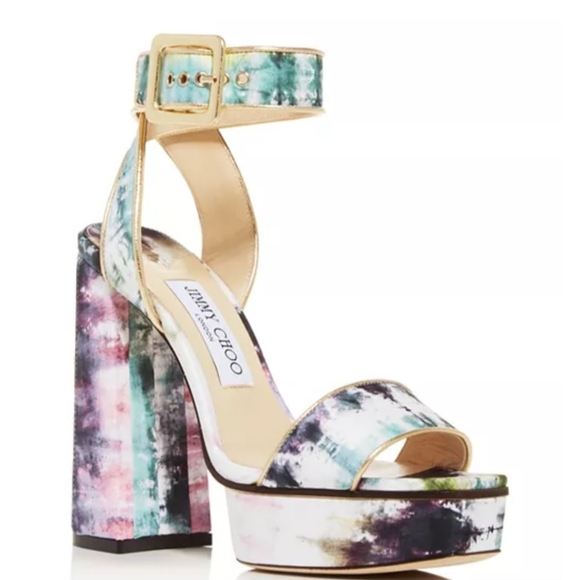 NIB Jimmy Choo Women's Jax Tie-Dye Platform Heels - Picture 14 of 15